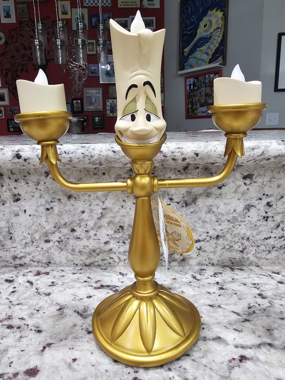 Disney Parks Lumiere Candlestick Light-up 11" Figurine Beauty and the Beast NWT
